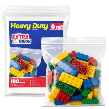 Imagem de Bolsa de armazenamento resistente com fecho de zíper – zíper de 16 mm de espessura, reutilizável, mini plástico poli, sacos plásticos resseláveis para freezer, pregos, parafusos, alimentos