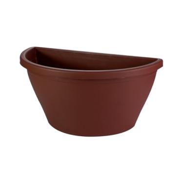 Imagem de Vaso De Plástico Meia Lua Decorativo Varanda Plantas 4 Litros Jardim Horta Vertical (Marrom Tabaco)