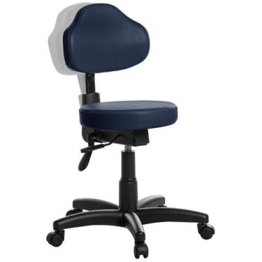 Imagem de Mocho Ergonômica Estética Clinica Plus Rv Azul Escuro - Goldflex