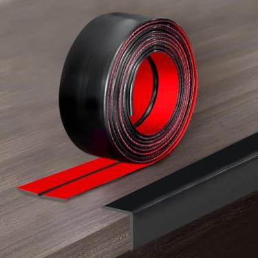 Imagem de Protalwell Protetor De Canto Parede, Acabamento Removível E Adesivo, Proteção Moldagem Borracha Flexível, Borda Autoadesivo Em Forma L Para Teto, Preto, 3/4 Pol., 3 M