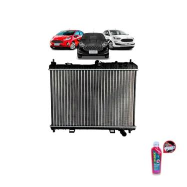 Imagem de Kit Radiador Ford Fiesta 13 a 16 1.5 1.6 + Aditivo Radiador RadiEx R1892 Rosa Pronto Uso