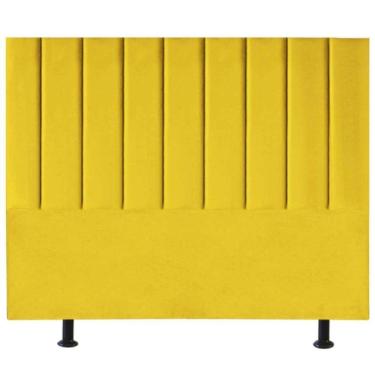 Imagem de Cabeceira Cama Box King Size Estofada 195 Cm Carla Suede Amarelo