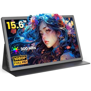 Imagem de FANGOR Monitor portátil de 15,6 polegadas, monitor FHD 1080p para laptop, tela de jogos de computador HDR IPS, extensor de tela USB-C HDMI com capa inteligente para PC, laptop, Mac, Xbox, PS4/5