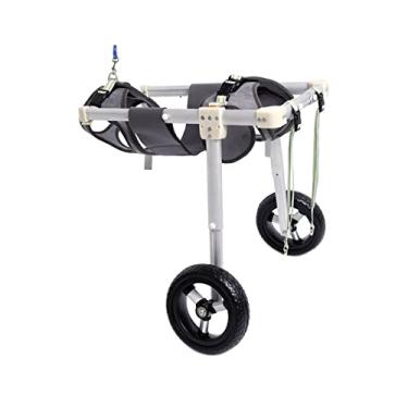 Imagem de PUJPOQRP Cadeira de rodas ajustável para cães para animais de estimação para pernas traseiras, carrinho leve de alumínio para idosos com artrite deficiente, gatos, caminhada assistida, pernas
