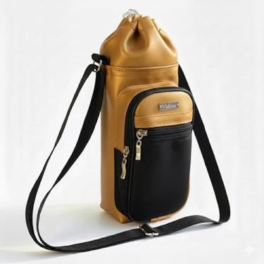 Imagem de Bolsa Térmica (OURO COM PRETO) GALANTE para Garrafa de 2 LITROS em Couro Sintético - Coleção Cores VERÃO 2026