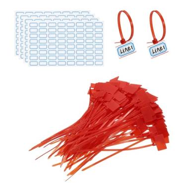 Imagem de PATIKIL Abraçadeiras de 15,2 cm, 200 peças, etiquetas de fio de nylon, etiquetas de plástico autobloqueadas, escreva com etiquetas de papel para organização de cabos de rede e marcação Ethernet