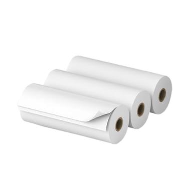 Imagem de LiebeWH 3 Rolos de Papel Térmico Branco Totalmente Pegajoso, Papel Adesivo Imprimível de 77 * 30 Mm para Impressora Térmica PeriPage A9s/A9 Pro Mini BT, Adequado para (Papel térmico totalmente