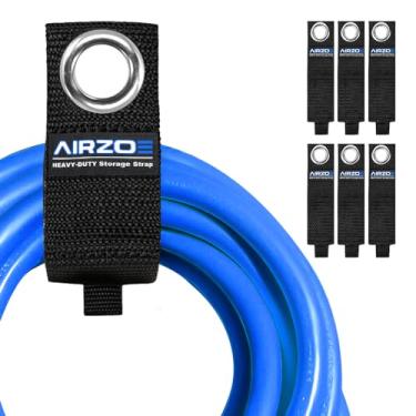 Imagem de AIRZOE Alças de cabo de armazenamento resistente, 33 cm (pacote com 6), lã azul, estilo cadeado
