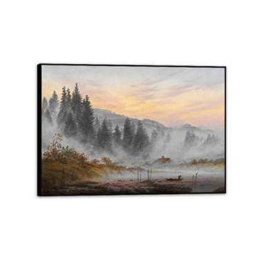 Imagem de The Morning por Caspar David Friedrich impressões em tela bem decoração The World Classic Art Reproduções de arte grande giclée arte de parede para sala de estar decoração de casa 100 x 70 cm (39 x 28