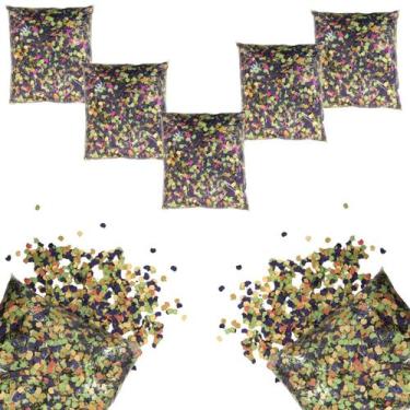 Imagem de Kit 5 Pacotes Confete Colorido Carnaval Folia - DREAMINBOX