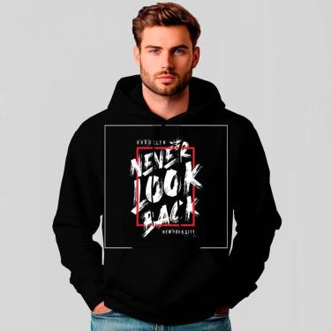 Imagem de Moletom Canguru Estampado Never Look Back REF1495-Masculino