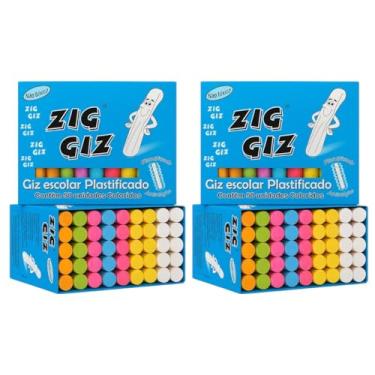 Imagem de Giz Lousa Colorido Para Quadro Negro Caixa 100 Unidades