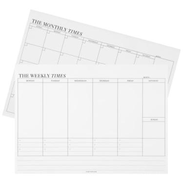 Imagem de STOBOK 2 peças de caderno diário para notas mensais, planejamento de tempo, tarefas semanais, planejamento de tarefas semanais, planejador de gerenciamento, anotações, livro de alunos, bloco de notas,