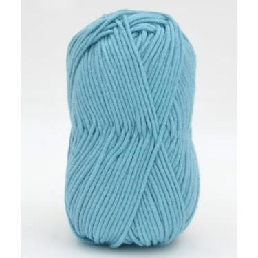 Imagem de Fio de algodão de leite de 4 camadas para crochê – fio de tricô macio para amigurumi, chinelos, cobertores e projetos de artesanato DIY (17 índigo)