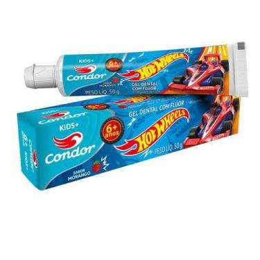 Imagem de Gel Dental hot wheels Condor Kids com Flúor Morango 50g acima de 6 ano