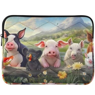 Imagem de Capa protetora universal para notebook com animais porcos fofos para Macbook Air de 13 polegadas, capa protetora universal para laptop de 13 a 14 polegadas