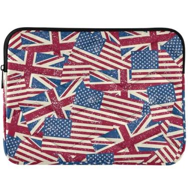 Imagem de Capa acolchoada para notebook com bandeira americana dos EUA, acessórios para computador universal, 14, capa para laptop de 33 cm