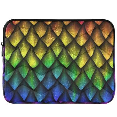 Imagem de Capa para notebook colorida com escamas de dragão fofas para MacBook Pro 13 polegadas capa de laptop inchada universal de 13 a 14 polegadas