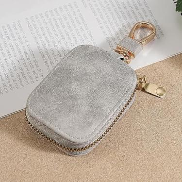 Imagem de Capa de couro para fones de ouvido para AirPods 2 3 Pro Pro 2, capa protetora de poliuretano macio, leve, à prova de choque, à prova de poeira, capa para AirPods de proteção total (cinza)