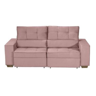 Imagem de Sofá Baú San Marino Retrátil E Reclinável 3 Lugares Sofatec Rose
