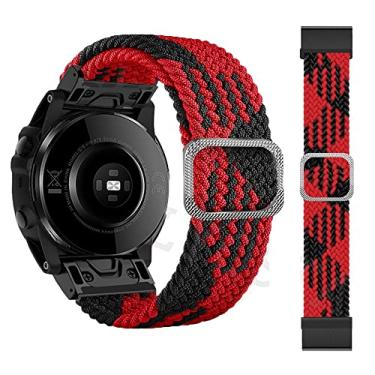 Imagem de BCMCBV Pulseira de relógio inteligente de 26 mm com laço de nylon para Garmin Fenix 6X 6 Pro 5X 5 Fenix 7X 7 Epix MK2 Pulseira de relógio Quick Easyfit Correa (P,22 mm)