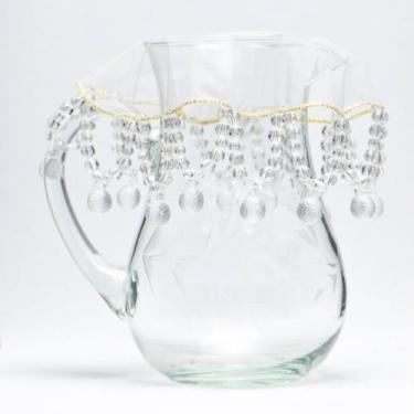 Imagem de Cobre Jarra e Bomboniere Pedraria Personalizado Com Tule Peça Artesana