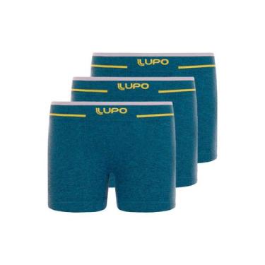 Imagem de Kit com 3 Cuecas Infantil Boxer Lupinho 137-010, Azul, G