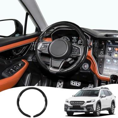 Imagem de Capa de volante de carro para Subaru Forester, Outback, Crosstrek, Impreza WRX - Capa protetora padrão de fibra de carbono em preto compatível com rodas de 38 cm acessórios de modificação decorativa