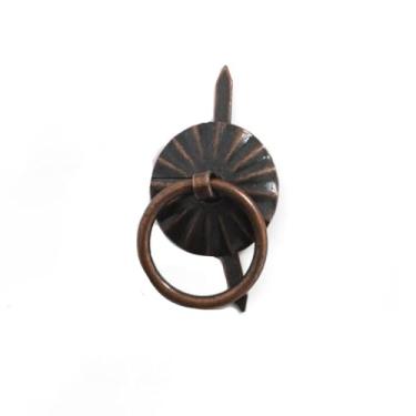 Imagem de Puxadores retrô preto ferro móveis ferragens retro vintage liga liga porta armário cozinha haplóporo (marrom)