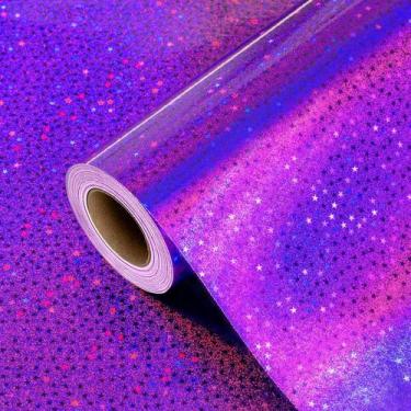 Imagem de Rolo de papel de embrulho Burymento Purple Metallic Holographic