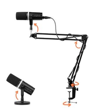 Imagem de Wayfinder Supply Co. Microfone dinâmico USB/XLR com mudo RGB, braço boom de 360° e clareza de cancelamento de ruído, perfeito para jogos, streaming, podcasts, locuções e uso em estúdio