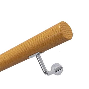 Imagem de DKXCOSQ Corrimão de escada de madeira 90 cm, fácil de instalar, corrimão de escada de parede interna, corrimão de madeira natural para escadas, 3,5 m de comprimento, cor marrom