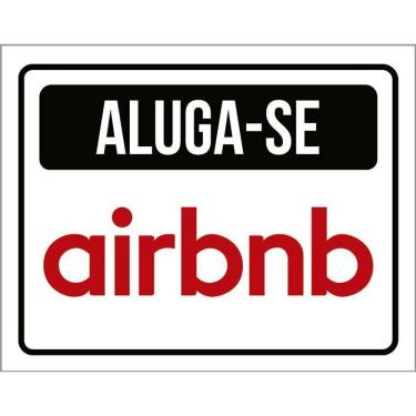 Imagem de Kit 3 Placas Sinalização - Aluga-Se Airbnb