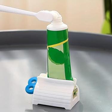 Imagem de Espremedor de pasta de dente, espremedor de tubo de pasta de dente manual, espremedor de escova de dentes, suporte de clipe de pasta de dente (azul)