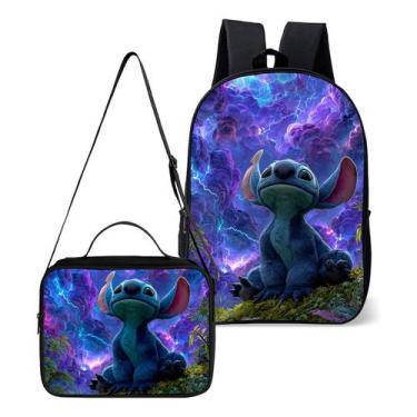 Imagem de Mochila e Lancheira Termica Escolar Infantil Estampa Lilo Ohana Lançam