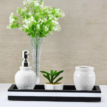 Imagem de Bandeja -SLIM CLÁSSICA- Espelhada Lavabo Banheiro pés silicone Madeira