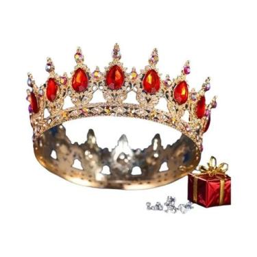 Imagem de Coroa De Noiva Elegante Com Strass, Acessório De Luxo Barroco Para Cas