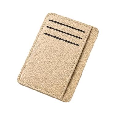 Imagem de Carteira masculina ultrafina de couro sintético - design minimalista com bolso frontal com 6 compartimentos para cartão e bolso para moedas com zíper, resistente à água, leve (preto, azul, marrom