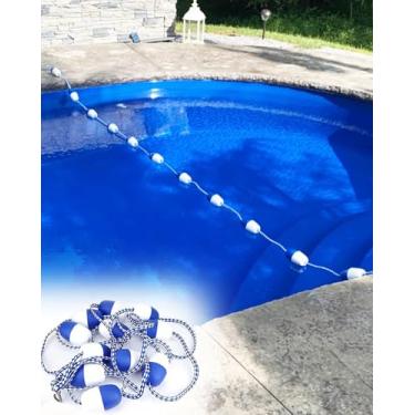 Imagem de Flutuador de corda divisor de boia de piscina - Divisor de piscina de segurança de 25 m para extremidades profundas/rasas, ideal para uso interno/externo, auxílio de treinamento de natação, serve para
