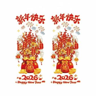 Imagem de FLCPJGV Adesivos de Janela para O Ano Chinês, Decoração de Vidro, Película para Janelas, Decoração Criativa para O Festival Da Primavera, Material de PVC, Style C