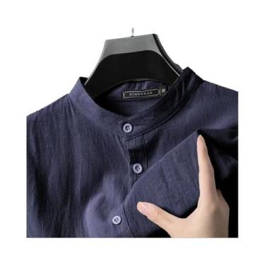 Imagem de Camisa Havaiana Masculina Leve De Linho E Algodão Com Manga Longa, Res