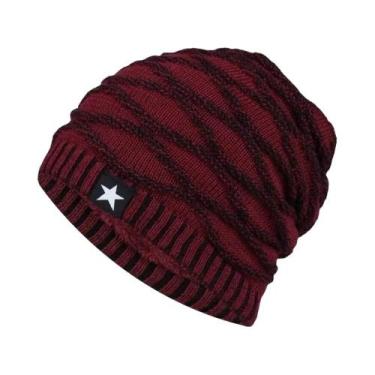 Imagem de Gorro De Inverno Unissex Forrado Com Pelúcia Quente Casual Com Estrela