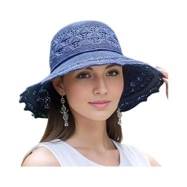 Imagem de Chapéu De Sol De Palha Feminino Estilo Coreano Para Verão, Proteção So