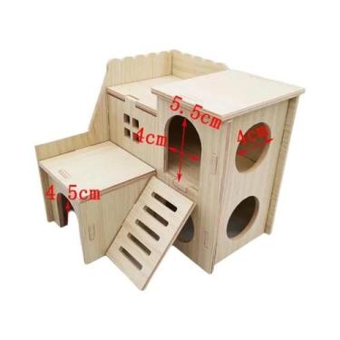 Imagem de Grande Ninho De Madeira Maciça Para Hamster, Esquilo, Ouriço, Urso Dou