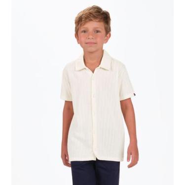 Imagem de Camisa Tecido Listras Masculina Trick Nick Bege, 8, Bege