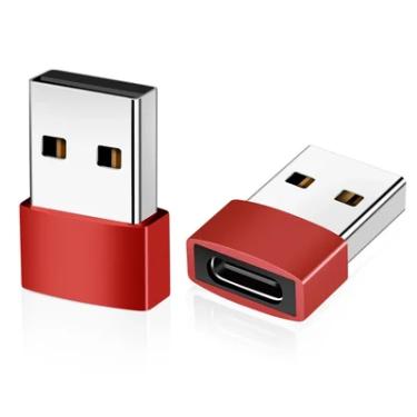 Imagem de Adaptador Usb A Macho X Tipo C Fêmea - Vermelho