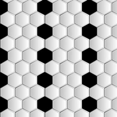 Imagem de Papel De Parede Hexagono Preto E Branco Adesivo Sala Quarto
