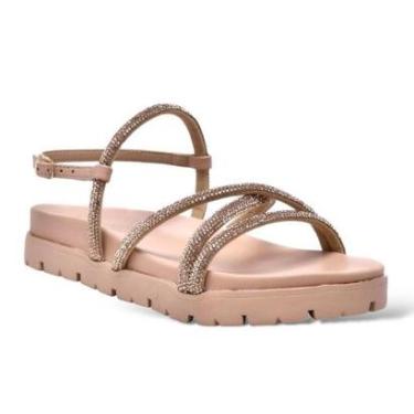 Imagem de Sandália Feminina Papete Flatform Via Marte Tiras Strass 23-17203-01-Feminino