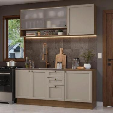Imagem de Armário De Cozinha Compacta 180 Cm Rustic/crema Vik Madesa 03 Rustic/c