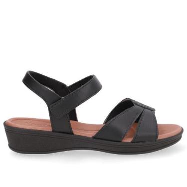 Imagem de Sandalia usaflex anabela baixa ref ud04011 feminino, 37, Preto
